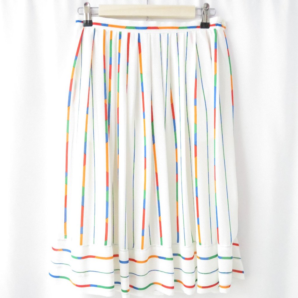 Campus Casuals Striped Vintage Retro Hill Billy Candy Pop Button Skirt